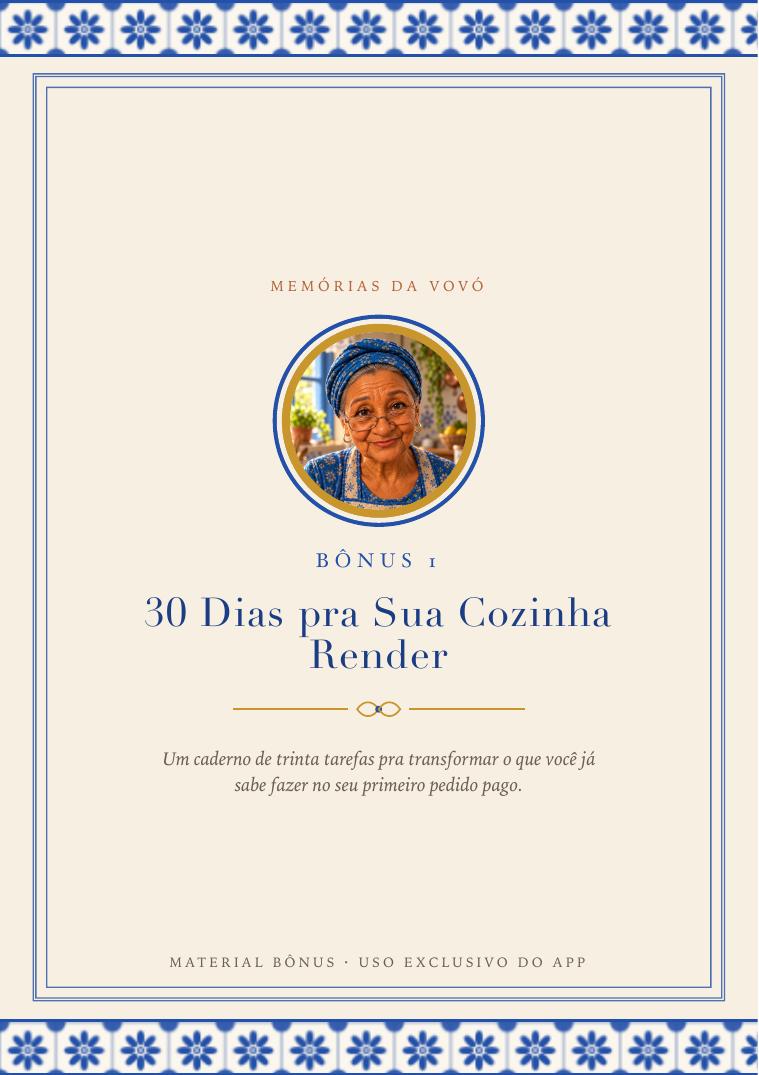 Capa do bônus 1: 30 Dias pra Sua Cozinha Render