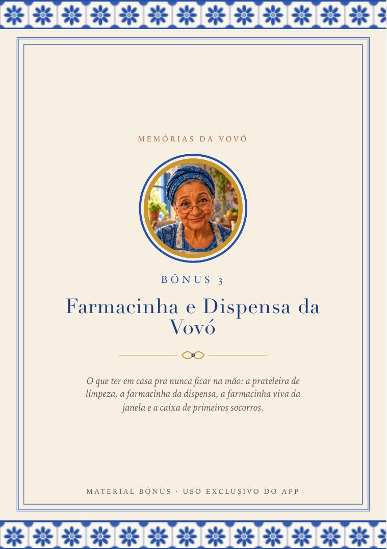 Capa do bônus 3: Farmacinha e Dispensa da Vovó